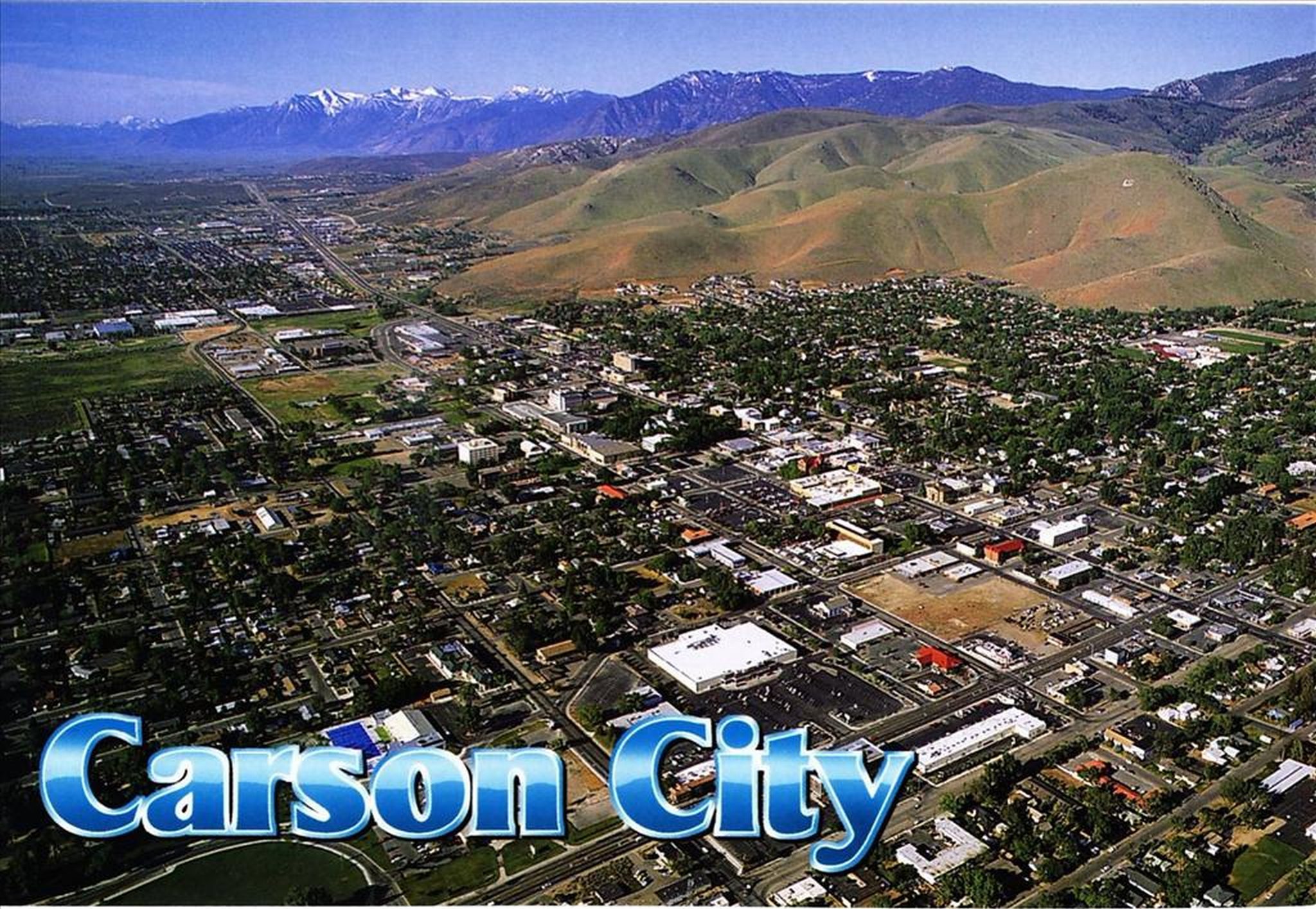 Carson City Aerial Postcard Photo Details The Western Nevada