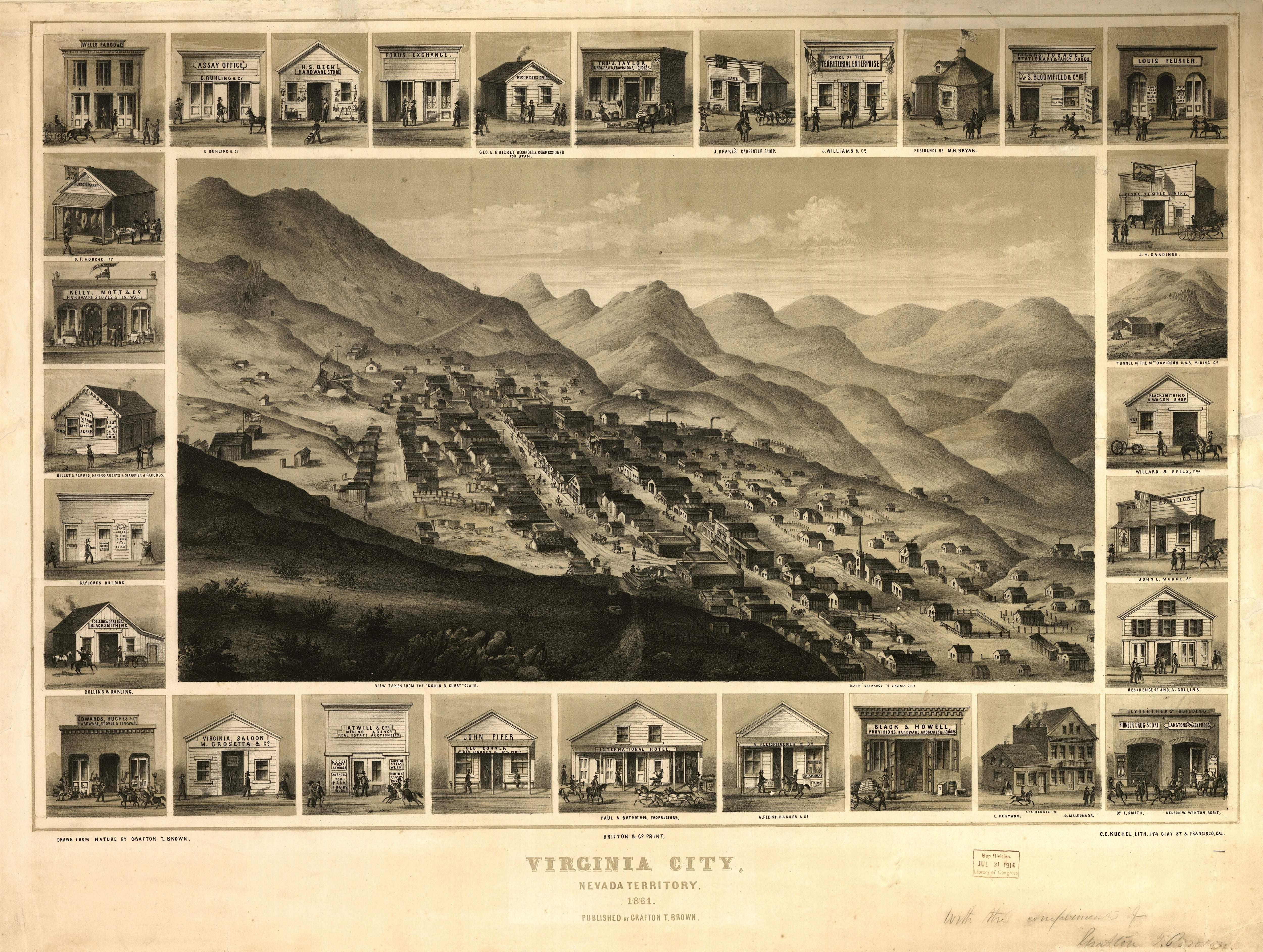 Virginia City, 1861 : Photo Details :: The Western Nevada Historic 