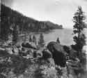 684. Eastern shore of Lake Tahoe. View from Rocky Point, looking South, toward Cave Rock.